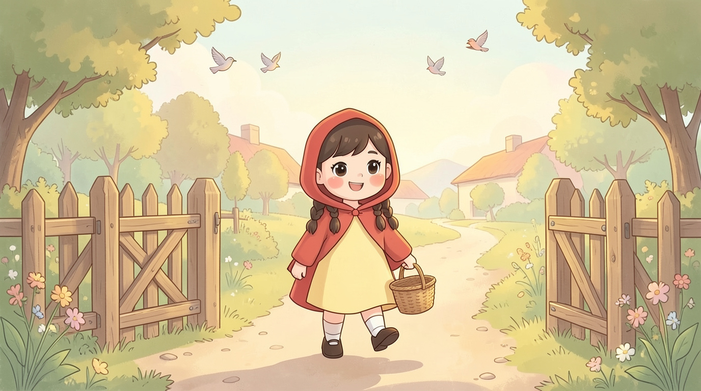 "Con nhớ rồi ạ!" Khăn Đỏ ôm giỏ bánh, đẩy cánh cổng gỗ kẽo kẹt rồi bước ra con đường làng.…