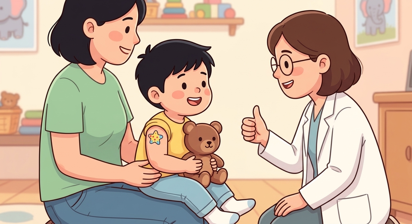 Vừa đếm đến ba thì... xong rồi! Đúng như bác sĩ nói, chỉ nhoi nhói một tí xíu rồi hết ngay…