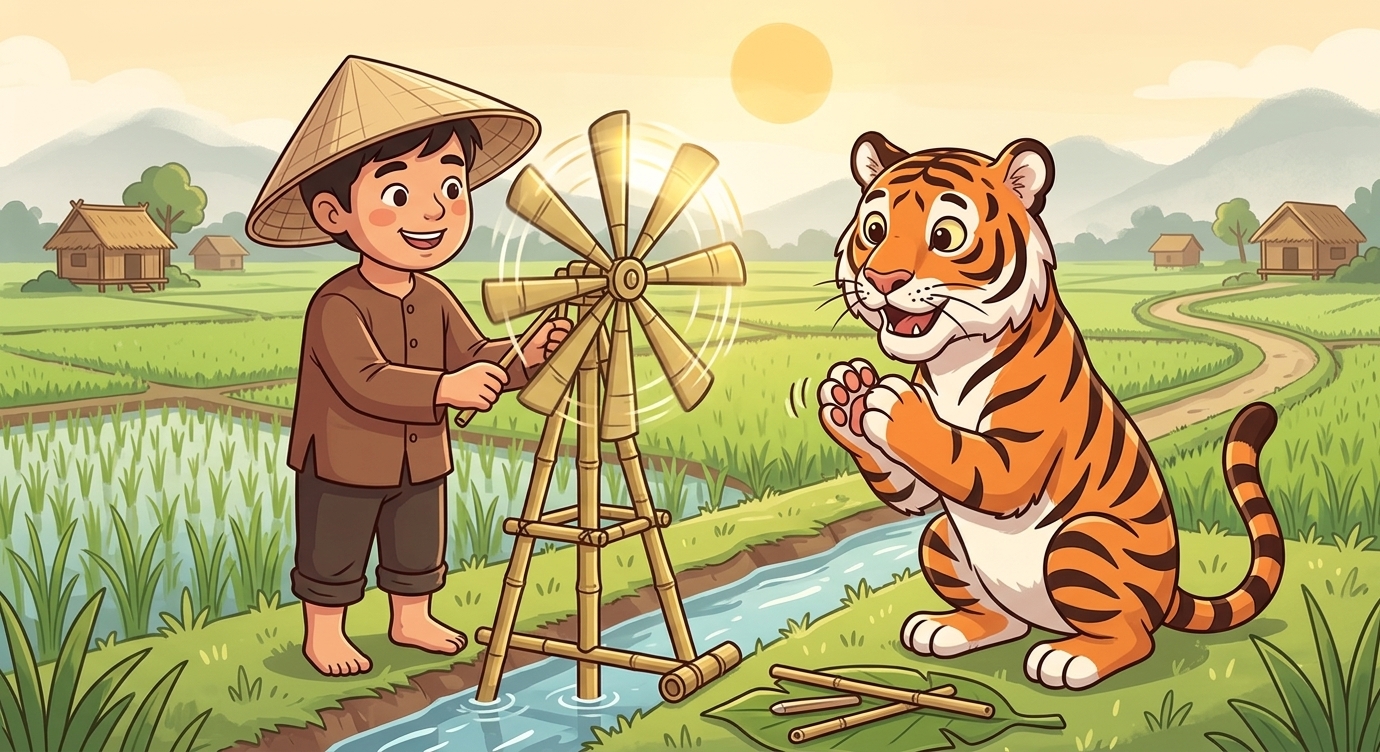 "Ôi, thật kỳ diệu!" Hổ reo lên. "Sức mạnh của tôi không thể làm được những điều khéo léo n…